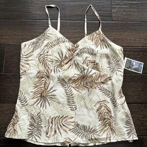 Tropical Leaf Print Cami Top